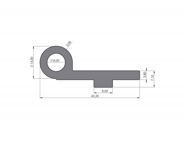 Hinge flap profile V 8 E Lightweight